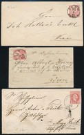 5 Db 5kr Levél, Ebből 3 Díjjegyes (1867, Réznyomat) / 5 5kr Covers - Autres & Non Classés