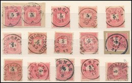 O 1889-től 60 Db Feketeszámú 5kr Szép Bélyegzésekkel 4 Berakólapon / 60 Pcs. 5kr Stamps With Nice Cancellations On 4 Sto - Autres & Non Classés