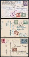 1952-1958 3 Db Képeslap Klf Portó Bélyegekkel / 3 Postcards With Postage Due - Otros & Sin Clasificación