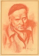 Deli Antal (1886-1960): Önarckép 1958. Pasztell, Papír, Jelzett, 30×21 Cm - Autres & Non Classés