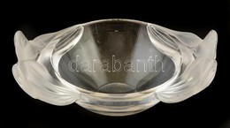 Lalique 'Loriol' Tál, Formába öntött, Csiszolt és Maratott Kristályüveg, Jelzett (Lalique France), XX. Század Második Fe - Verre & Cristal