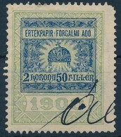 1900 Értékpapír Forgalmi Adó 2,50K Bélyeg (40.000) / 2,50K Fiscal Stamp - Non Classificati