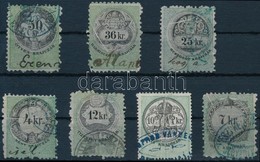 1868 7 Klf Okmánybélyeg, Mindegyik Papírránccal / 7 Different Fiscal Stamps With Paper Crease - Non Classés