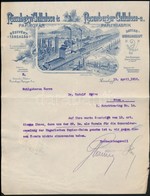 1912 Rózsahegyi Cellulose és Papírgyár, Díszes Fejléces Hivatalos Levél, Okmánybélyeggel - Non Classés