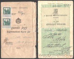 1919 Bp., Fényképes Igazoló Jegy és Tanácsköztársasági útlevél - Sin Clasificación
