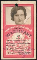 1941 Fényképes Idényigazolvány A Palatinus Strandfürdőbe - Non Classés