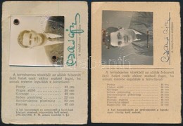 1955-1957 2 Db Fényképes állami Horgászjegy, Az 1957. évin Koronátlan Kiscímerrel - Non Classés