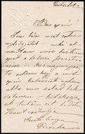 Cca 1882 Szél Piroska (1865-1886), Arany János Unokájának Rövid Levele Apjának, Szél Kálmán Nagyszalontai Esperesnek,  A - Non Classificati