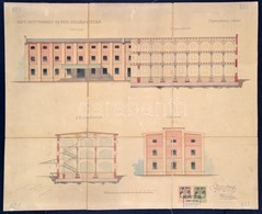 1894 A Szentgotthárdi M. Kir. Dohánygyár épületének Terve. Akvarell, Vegyes Technika, A Tervezők Aláírásával. Vászonra K - Ohne Zuordnung