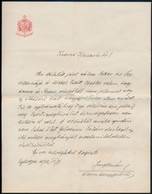 1942 Serédi Jusztinián (1884-1945) Bíboros Saját Kézzel írt és Aláírt Egy Oldalas Levele Esty Miklós Pápai Kamarásnak, M - Sin Clasificación