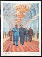 Cca 1950 Sztálin és Mao Ce-Tung, Propaganda Plakát, Hajtásnyomokkal, 73x53 Cm - Ohne Zuordnung