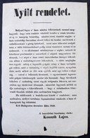 1848 Kossuth Lajos, A Honvédelmi Bizottmány Elnökének Nyílt Rendelete A Haza Minden Lelkészeinek, Melyben Előírja, Hogy  - Non Classés