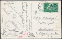 1950 Az FTC/ÉDOSZ Játékosainak (Lakat Károly, Csoknyai, Horváth, Stb.) Aláírásai Hévízről Küldött Levelezőlapon - Other & Unclassified