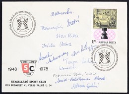 1978 Alföldi László Női Nemzetközi Sakk Emlékverseny Versenyzők által Aláírt Alkalmi Boríték / Woman's Chess Championshi - Autres & Non Classés