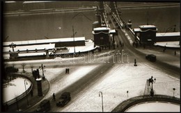 Cca 1930 Kinszki Imre (1901-1945) Budapesti Fotóművész Hagyatékából Vintage Negatív Felvétel (Lánchíd, Budai Hídfő), 4,5 - Andere & Zonder Classificatie