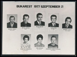 1977 A Malév 203-as Számú, BM-es Pilóták Vezette, Bukarestnél Lezuhant Járatának Személyzete, Kisméretű Tablókép, 10,5×1 - Sonstige & Ohne Zuordnung