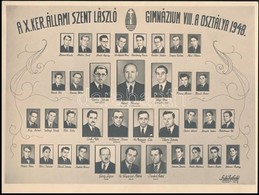 1948 Budapest, Kőbánya, A X. Ker. Állami Szent László Gimnázium Tanárai és Végzős Növendékei, Kistabló Nevesített Portré - Sonstige & Ohne Zuordnung