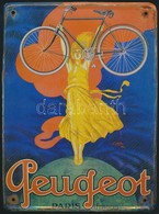 1922 Peugeot Kerékpárt Reklámozó Eredeti Fém Tábla, Szélein Kis Kopásokkal, Rozsdafoltokkal, De Amúgy Jó állapotban, Car - Publicités