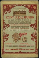 Szent Lukácsfürdő, Gyógyfürdő, Buda, Karton Reklámtábla, Kis Kopásokkal, 27,5×18,5 Cm - Advertising