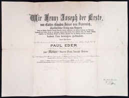 1907 Éder Pál (1849-1916) A Soproni Cs. és Kir. Báró Salis-Soglio Gyalogezred Főhadnagya Részére A Ferenc József Rend Lo - Sonstige & Ohne Zuordnung