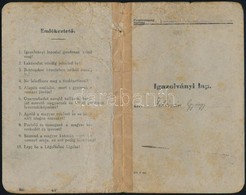 Cca 1920-1940 Fehérvári/Frank György Tüzér Iratai: Igazolások, Igazolványok, Stb., összesen 11 Db - Autres & Non Classés