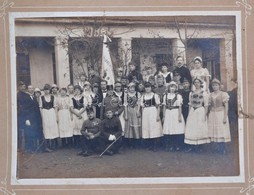1921 Orosháza, Csoportkép Katonákkal, Csendőrtisztekkel, Különítményesekkel, Nagyméretű Fotó Lampert Műterméből, Kartonr - Other & Unclassified