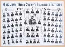 1941 A Magyar Királyi József Nádor 2. Honvéd Gyalogezred Tisztikara, Tablókép Borsay Műterméből, Kartonra Ragasztva, 18, - Sonstige & Ohne Zuordnung