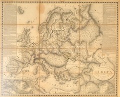 1818 Európa Térkép. Rézmetszet. General Karte Von Europa 1818. 68x58 Cm Üvegezett Keretben.  / Engraved Map Of Europe In - Sonstige & Ohne Zuordnung