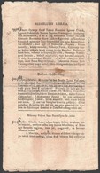 1815 Körözött Személyek, Illetve Elcsatangolt Jószágok Leírásai (Teschen, Szentes, Hódmezővásárhely), Nyomtatott Hirdetm - Unclassified