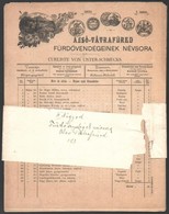 1900 Alsótátrafüred Fürdővendégeinek Névsora, 1-23. Szám - Ohne Zuordnung