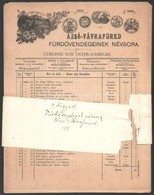 1900 Alsótátrafüred Fürdővendégeinek Névsora, 1-23. Szám - Unclassified