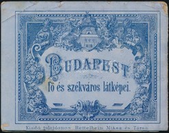 Cca 1905 Budapest Fő és Székváros Látképei, Leporelló Album 18 Db Rajzos Látképpel, Bettelheim Miksa és Társa, Kissé Kop - Unclassified