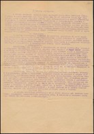 Cca 1940 'A Zsidók Története', Gunyoros Hangvételű Antiszemita írás, Gépelt, 1 P. - Non Classés