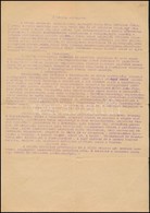 Cca 1940 'A Zsidók Története', Gunyoros Hangvételű Antiszemita írás, Gépelt, 1 P. - Unclassified