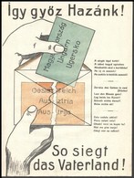 1921 'Így Győz Hazánk!' Színes Propaganda Plakát A Soproni Népszavazás Idejéből, Litográfia, 31×23 Cm / Hungarian Propag - Andere & Zonder Classificatie