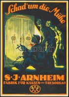 Gönczi-Gebhardt Tibor (1902-1994):  S. J. Arnheim Széfek Plakát. Litográfia, Papír. 20x29 Cm - Andere & Zonder Classificatie
