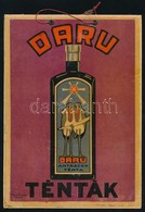 Cca 1930 Daru Ténták Reklám Tábla. Karton. Grund V. Utódai Nyomda. 18x25 Cm - Otros & Sin Clasificación