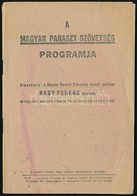 1941 Nagy Ferenc: A Magyar Paraszt Szövetség Programja. Bp.,(1941), Általános Nyomda és Grafikai Intézet Rt., 38 P. Kiad - Zonder Classificatie