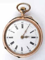 14 K Arany, Női Zsebóra. Vésett Tokkal, Működő állapotban, óratartó Dobozzal / 14 C Women's Golden Pocket Watch In Nice  - Autres & Non Classés