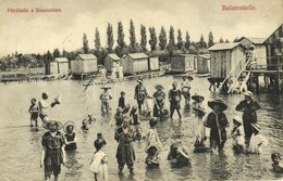 T2/T3 1911 Balatonlelle, Fürdőzők A Balatonban, Fürdőkabinok. Wollák József Kiadása - Non Classés