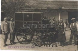 * T2 1930 Berettyóújfalu, Postakocsi A Készítőkkel és Inasokkal. Varga Imre Fényképész Photo - Non Classés