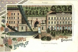 ** T2 Budapest I. Alagút, Takarékpénztár. Regel & Krug Art Nouveau, Floral Litho - Non Classés