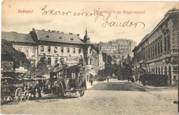 T2 1909 Budapest I. Krisztina Tér, Alagút Utca, Omnibusz Kalodont Fogkrém Reklámmal, Vár A Háttérben - Non Classés