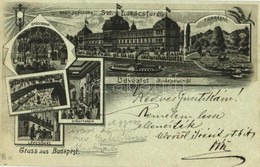 T2/T3 1898 (Vorläufer!) Budapest II. Szent Lukács Fürdő, Gyógyudvar, Iszapfürdő, Lépcsőház, Nagyszálloda, Forrástó, Bels - Non Classés