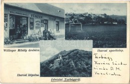 T2/T3 1940 Torbágy, Biatorbágy; Iharosi Kápolna, Iharosi Sport Telep, Focipálya, Willinger Mihály üzlete és Saját Kiadás - Non Classés