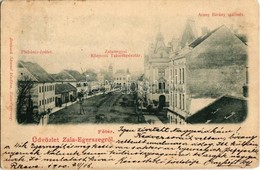 T2/T3 1900 Zalaegerszeg, Zala Megyei Központi Takarékpénztár, Arany Bárány Szálloda, Plébánia épület. Breisach Sámuel Ki - Non Classés