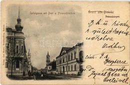 T2/T3 1903 Beszterce, Bistritz, Bistrita; Kórház Utca, Posta és Pénzügyigazgatóság / Spitalgasse, Post Und Finanzdirecti - Unclassified