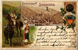 T2/T3 1905 Brassó, Kronstadt, Brasov; Suchard Csokoládé Reklám. Erdély Címer / Chocolat Suchard, Siebenbürgen / Swiss Ch - Non Classés