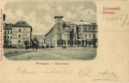 * T2 1901 Brassó, Kronstadt, Brasov; Kapu Utca / Purzengasse. Julius Müller's Nachfolger / Street - Ohne Zuordnung