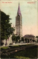 T2/T3 1908 Buziásfürdő, Baia Buzias; Római Katolikus Templom, Nagy Szálloda, Disznó. Francz Testvérek Kiadása / Church,  - Ohne Zuordnung